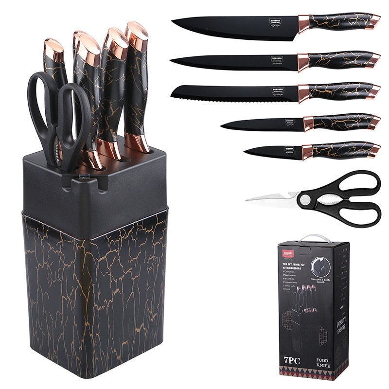 7pcs Kitchen Knife Set With Knife Sharpener