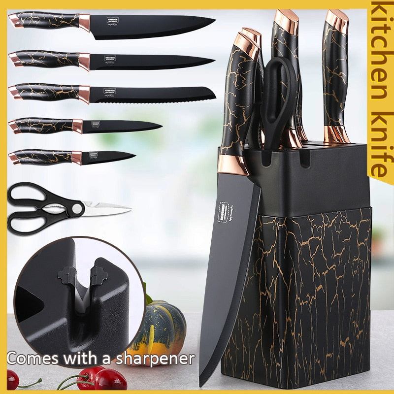 7pcs Kitchen Knife Set With Knife Sharpener