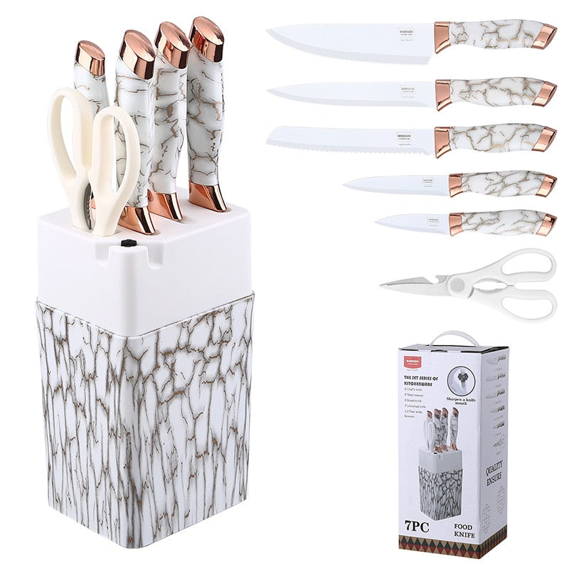 7pcs Kitchen Knife Set With Knife Sharpener